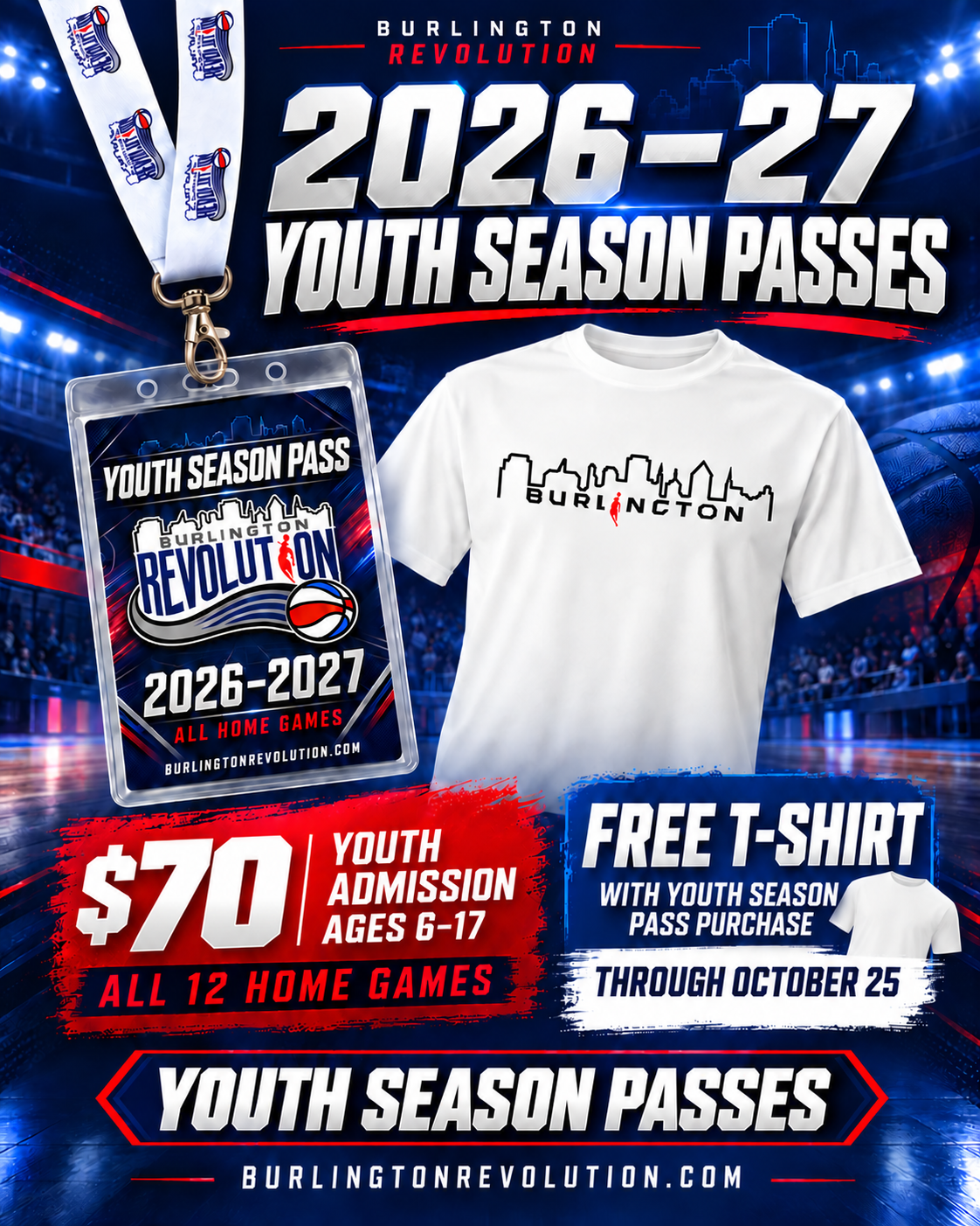Youth 26-27 Season pass + FREE T-shirt